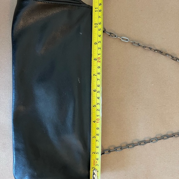 Kenneth Cole Black Genuine Leather Clasp Lock Evening Clutch With Chain … - Picture 7 of 9